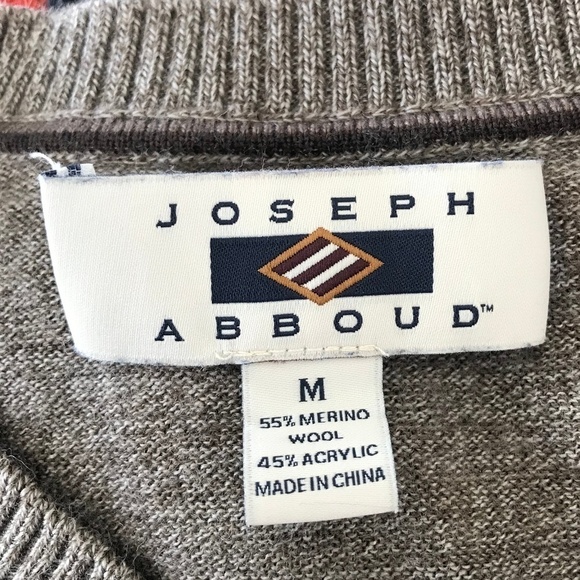 Joseph Abboud Vintage Brown Knit Sweater Med - Picture 6 of 8